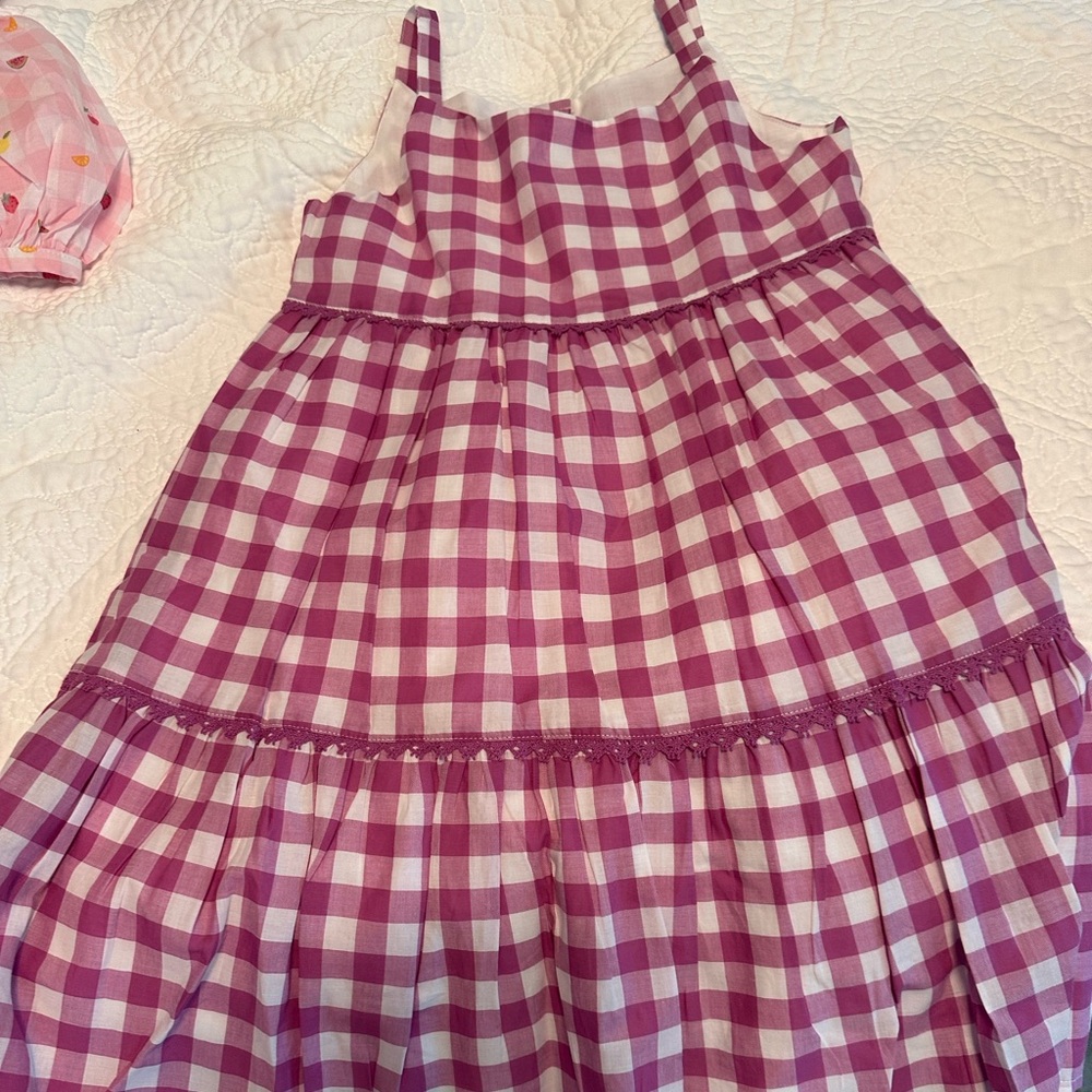 Janie and Jack Pink and White Smocked Tiered Sundress